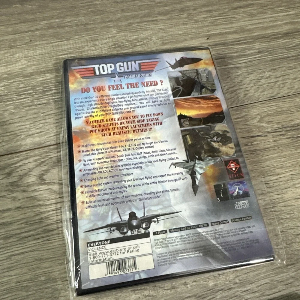 Top Gun: Combat Zones - Playstation‎ 2 Game Complete with manual